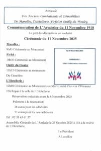 Programme commémoration du 11 Novembre